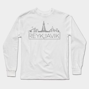 Reykjavik Minimal Skyline Long Sleeve T-Shirt